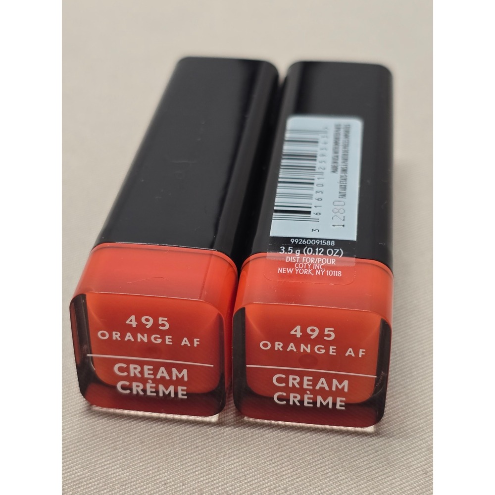 Covergirl 495 Orange AF Lipstick Exhibitionist Cream x2 Tubes